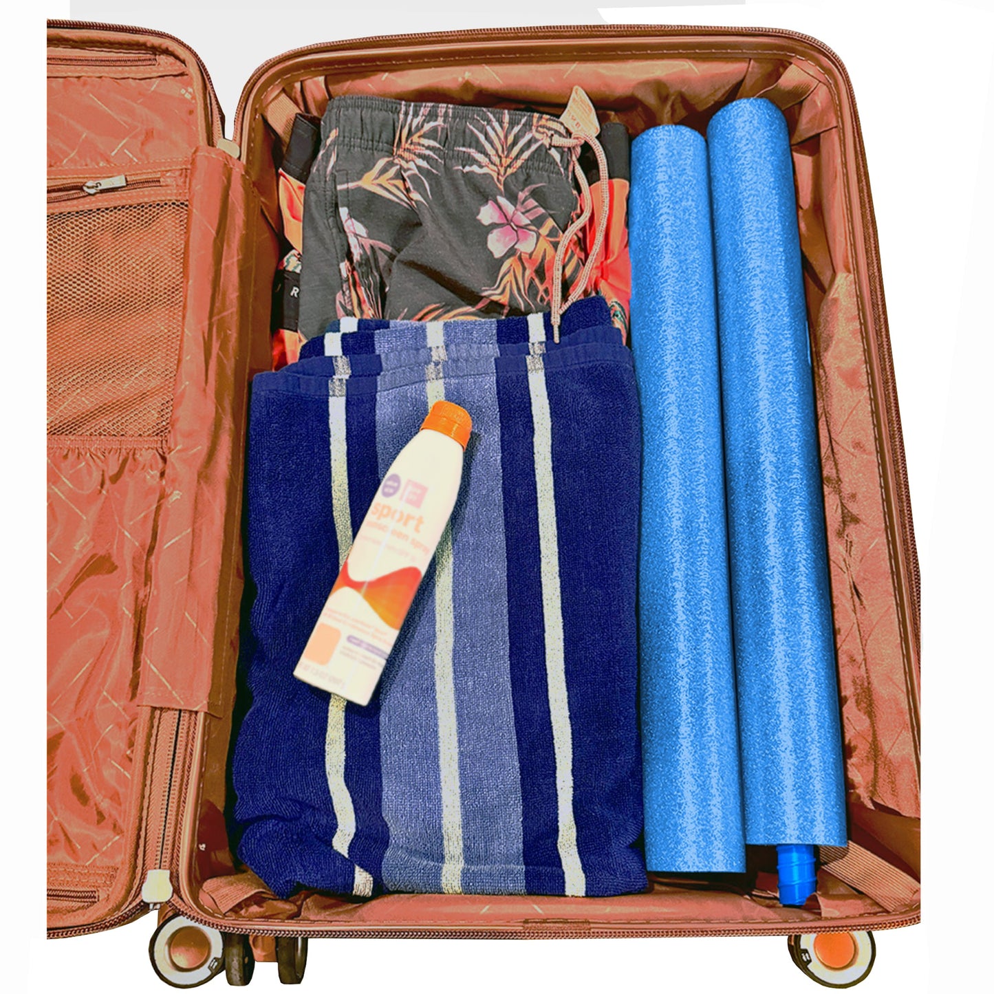 Compact Travel Portable Pool Foam Swim Noodle Float - Set of Two