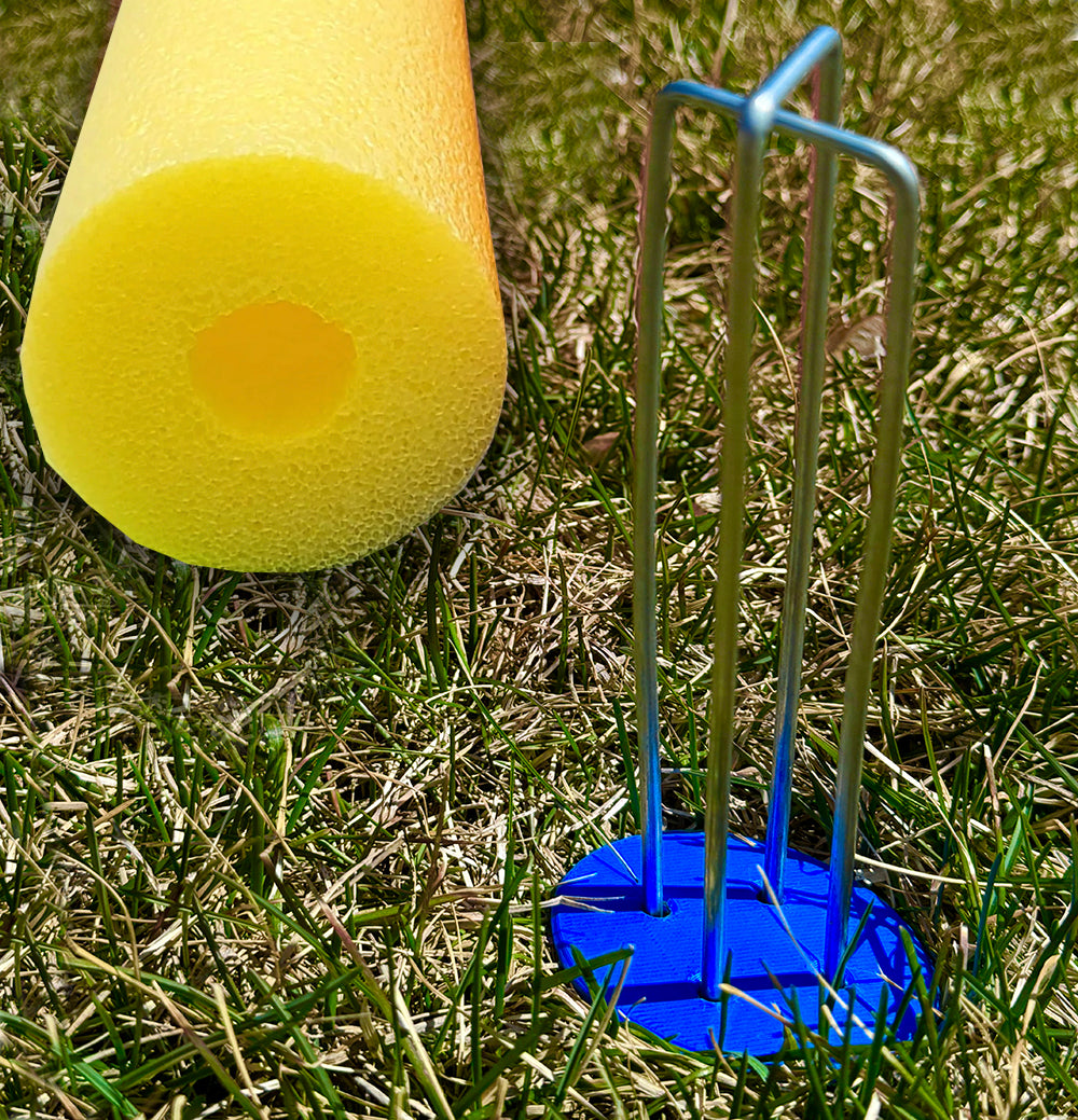Soccer Agility Training Poles Speed Slalom Equipment With Stake Base - Set of 6