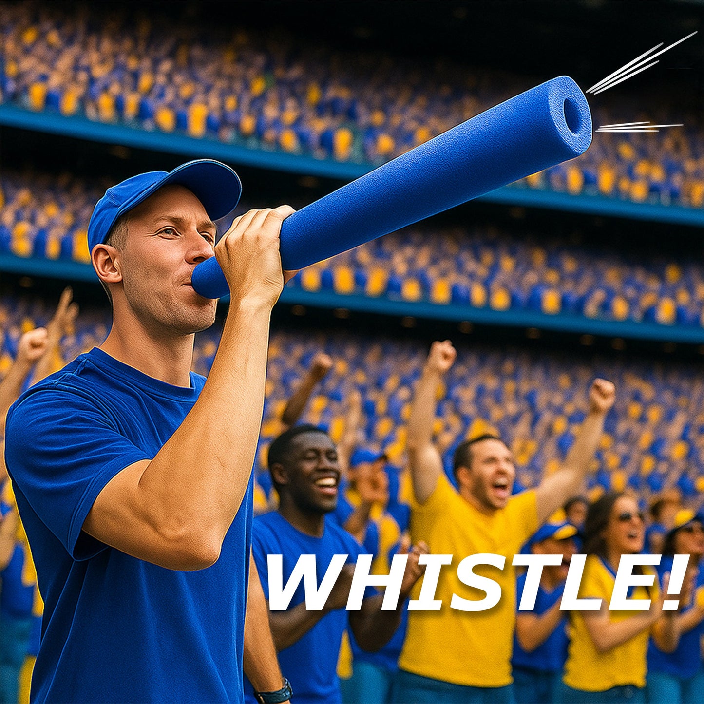 Oodles of Noodles Whistle Stik Foam Cheering Stick with Built-In Whistle – Noisemaker Clappers for Sports Events, Pep Rallies, and Team Spirit