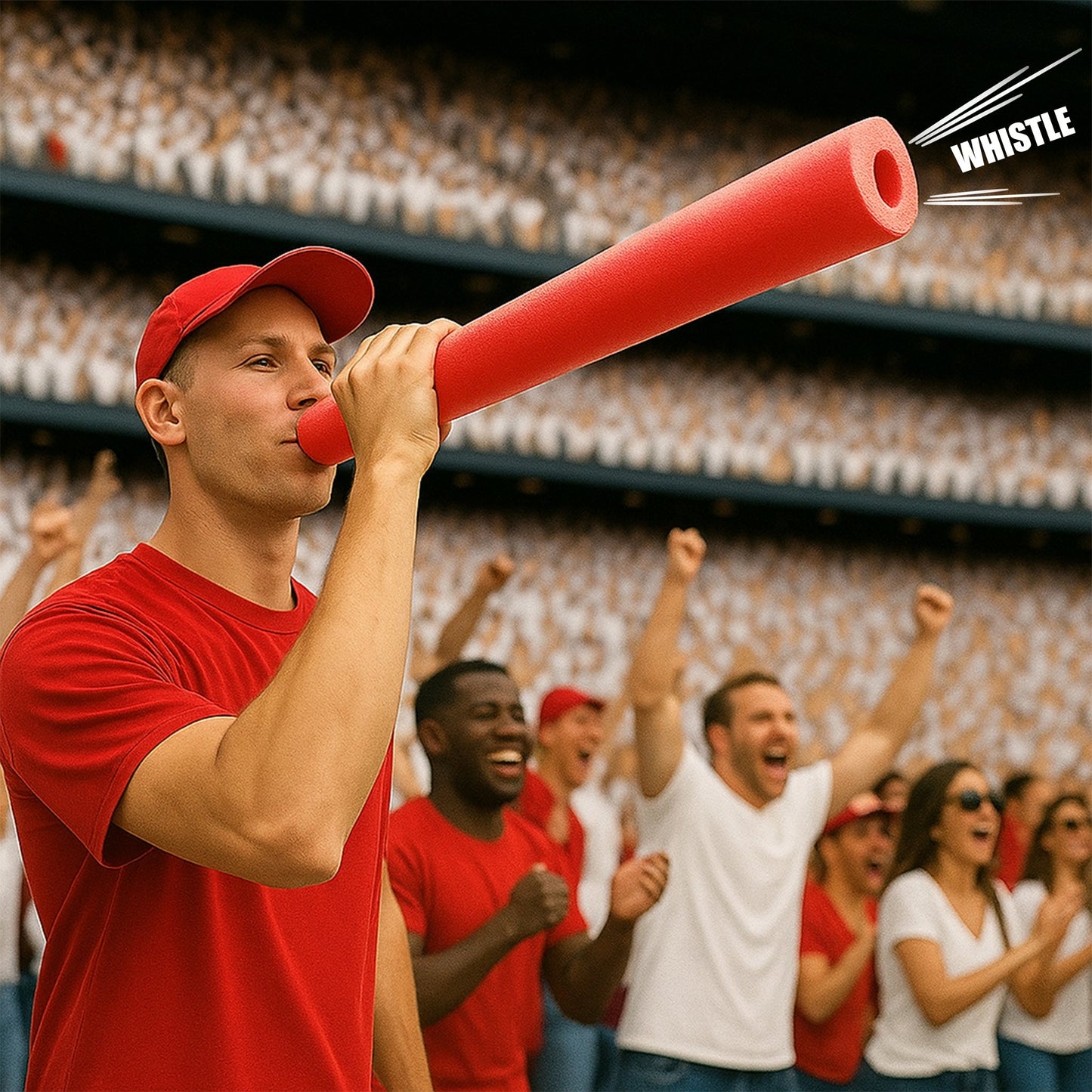 Oodles of Noodles Whistle Stik Foam Cheering Stick with Built-In Whistle – Noisemaker Clappers for Sports Events, Pep Rallies, and Team Spirit