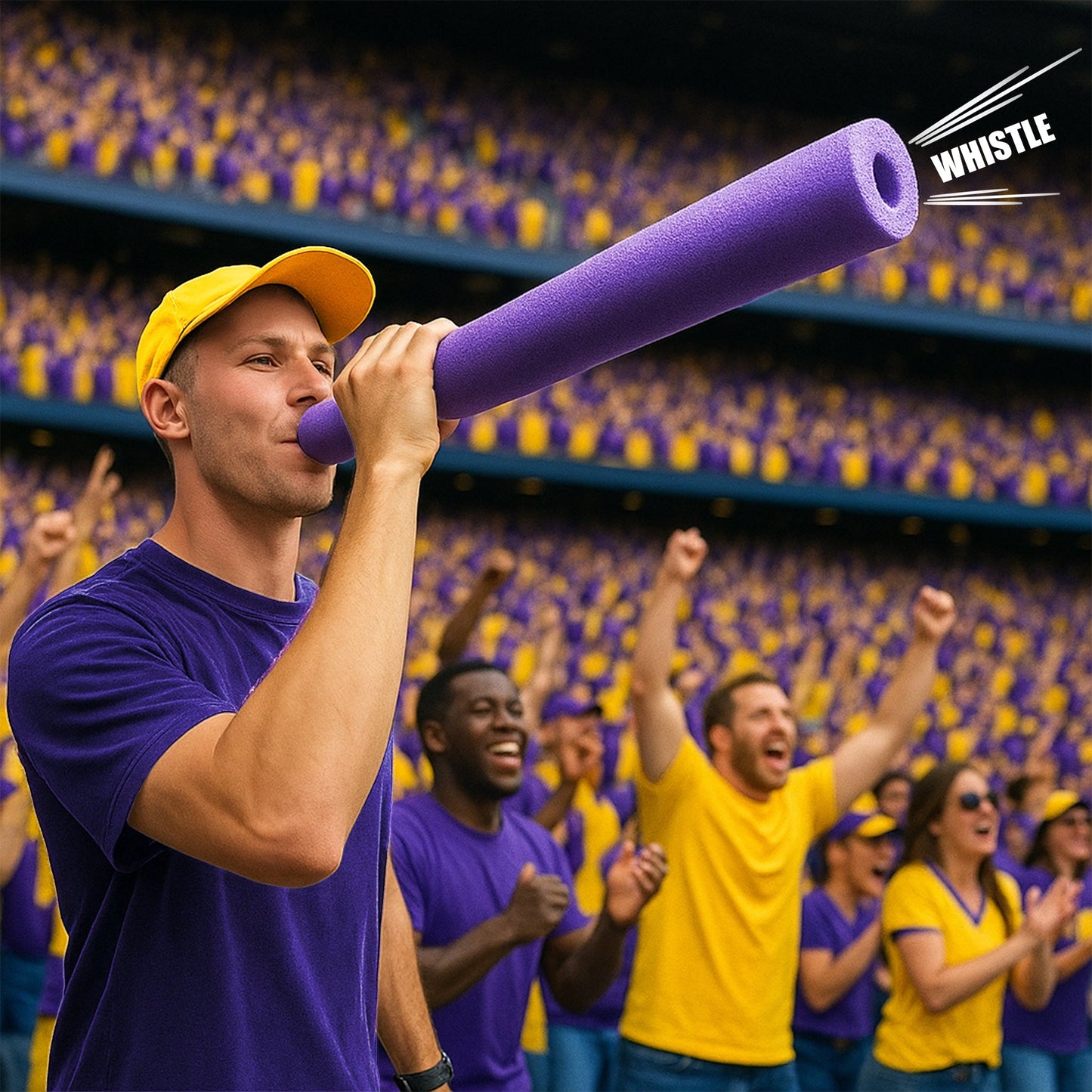 Oodles of Noodles Whistle Stik Foam Cheering Stick with Built-In Whistle – Noisemaker Clappers for Sports Events, Pep Rallies, and Team Spirit