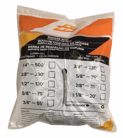 Closed cell foam backer rod for gaps and joints caulk sealant