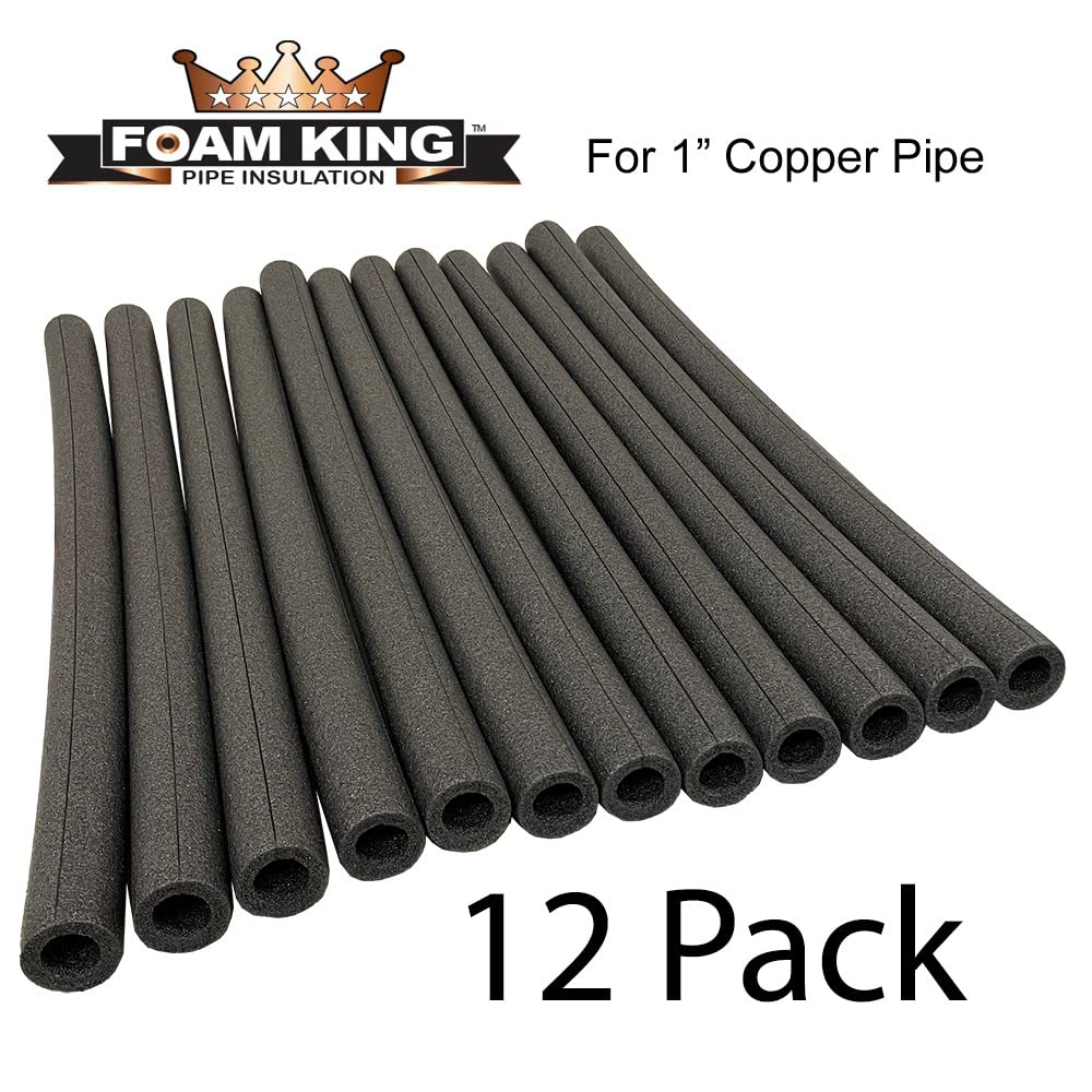 Foam King Insulating Foam Copper Pipe Covers for 1/2 pipe.  3 ft length. Fire Retardant, Black Finish