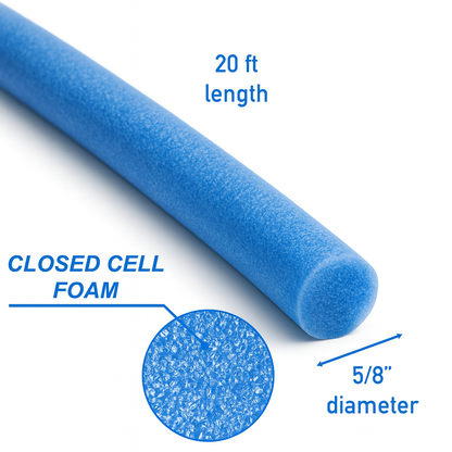 Oodles of Noodles 5/8” × 20 ft Foam Noodles for Crafts – Solid-Core Foam Tubes Cylinder Backer Rods for Modeling & DIY Arts & Crafts