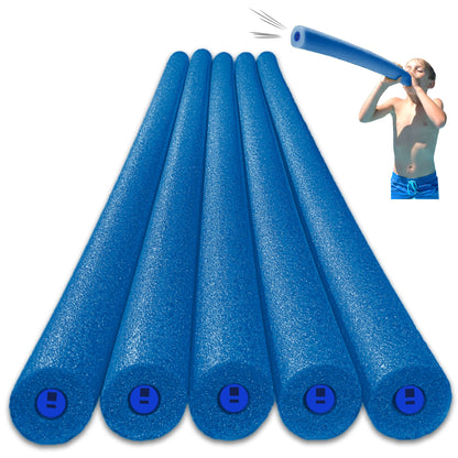 Tootle Noodle 5 Pack Foam Pool Noodles with Built-In Whistle Colorful, Buoyant, and Fun for Kids Water Play Pool Parties
