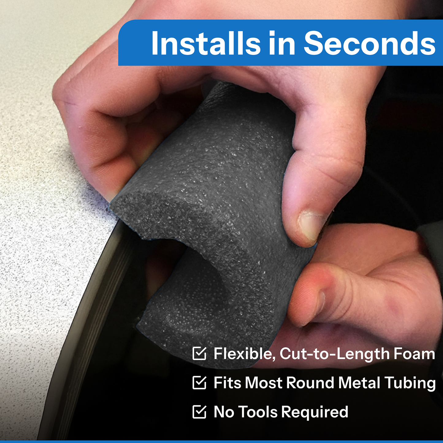 3 Foot Black Roll Bar Padding 2 Pack - Fire Retardant