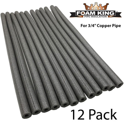 Foam King Insulating Foam Copper Pipe Covers for 1/2 pipe.  3 ft length. Fire Retardant, Black Finish