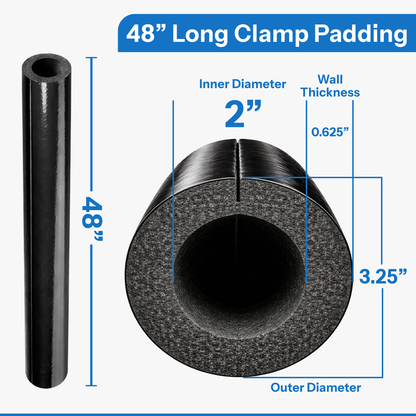 Oodles of Noodles Tough Skin Foam Clamp Padding, 48 inch x 3.25 inch Foam - Multipurpose Partial Slit Tube, Long Lasting Indoor and Outdoor Protection