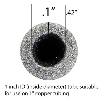 Foam King Insulating Foam Copper Pipe Covers for 1/2 pipe.  3 ft length. Fire Retardant, Black Finish