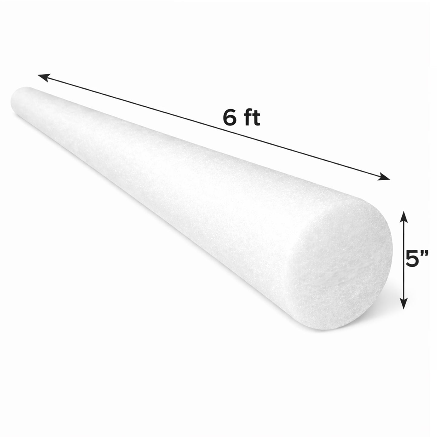 Oodles of Noodles 5 Inch Solid Foam Tube Backer Rod for Crafts Construction DIY - White