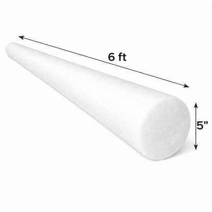 Oodles of Noodles 5 Inch Solid Foam Tube Backer Rod for Crafts Construction DIY - White
