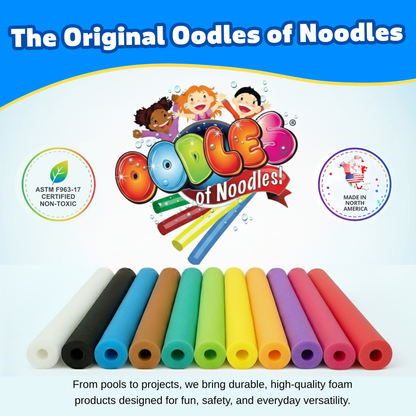 Oodles of Noodles® AquaFold Duo™ Foldable Pool Noodle – Jumbo 27” x 3.5” Foam Float with Flexible Tubing, Compact Folding Design for Easy Storage, Water Aerobics, Travel & Boating