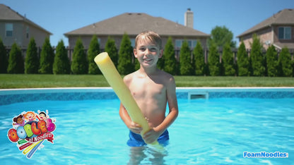 Tootle Noodle 5 Pack Foam Pool Noodles with Built-In Whistle Colorful, Buoyant, and Fun for Kids Water Play Pool Parties