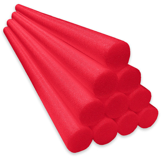 Oodles of Noodles Red Solid-Core Pool Noodle- FREE SHIPPING- 10 Count Pack
