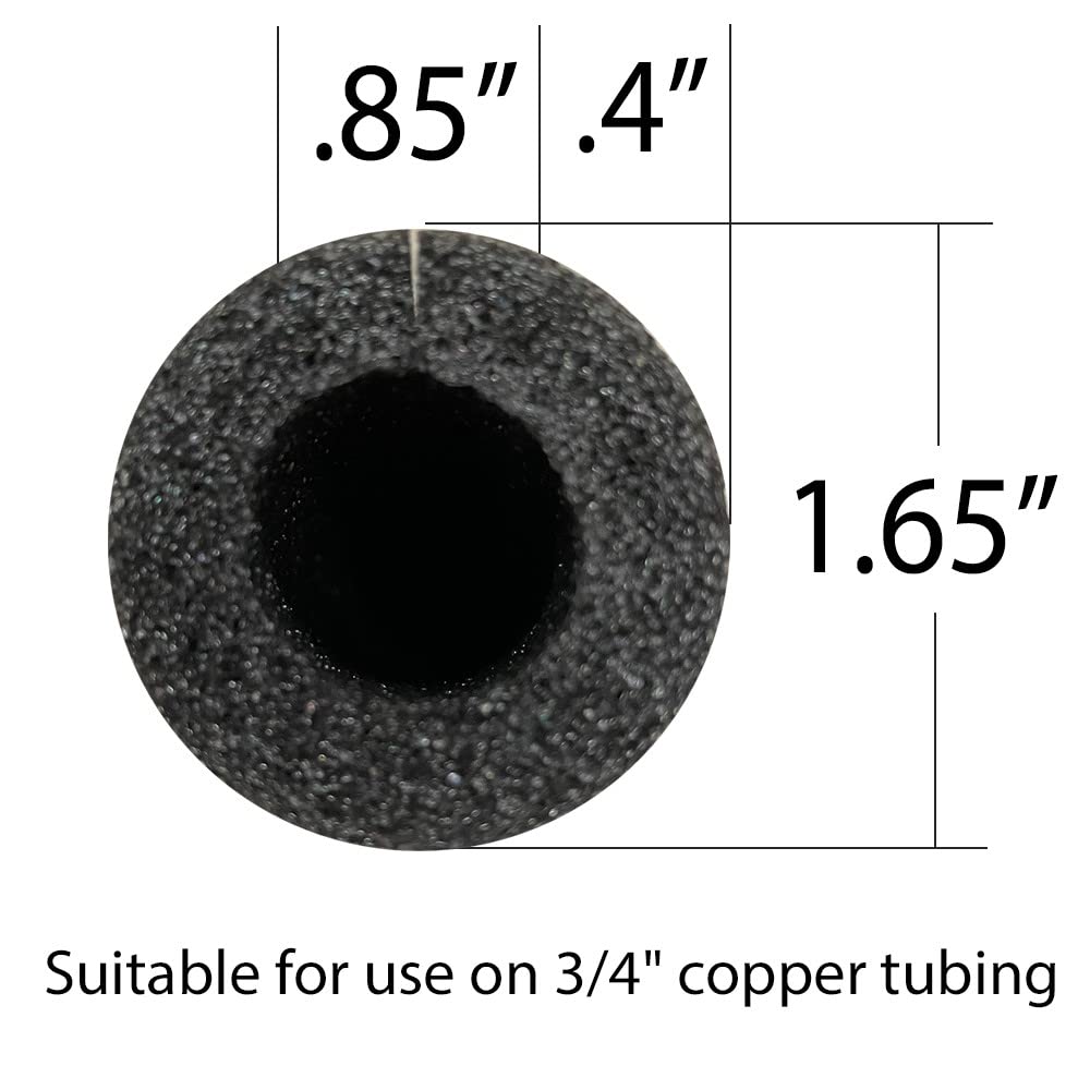 Foam King Pipe Insulation for 1/2 inch Copper Pipe 3 Foot Length, Pack of 4